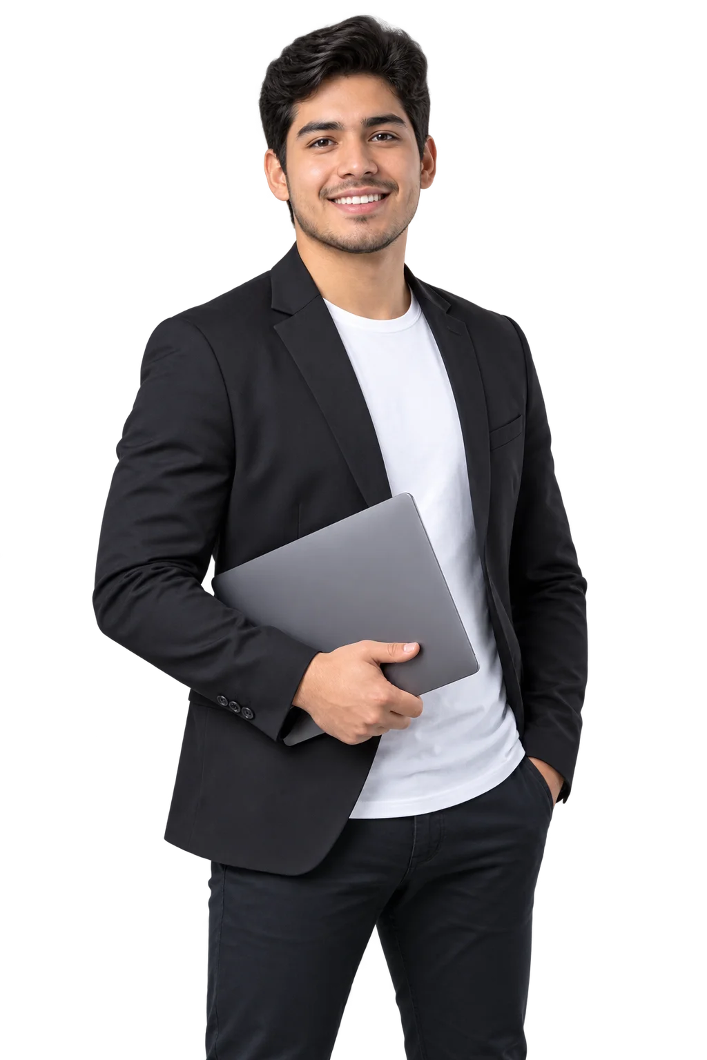 Asesor de reseller hosting con una computadora portátil